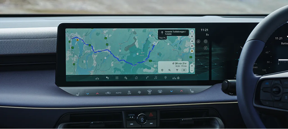 Infotainment touchscreen with navigation map