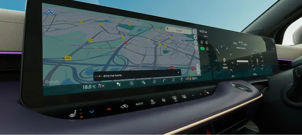 Infotainment touchscreen with navigation map