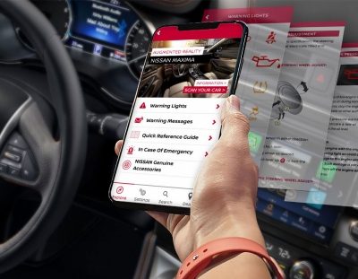 NISSAN app on a smartphone