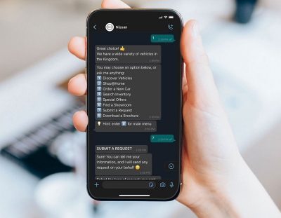 NISSAN chatbot on a smartphone