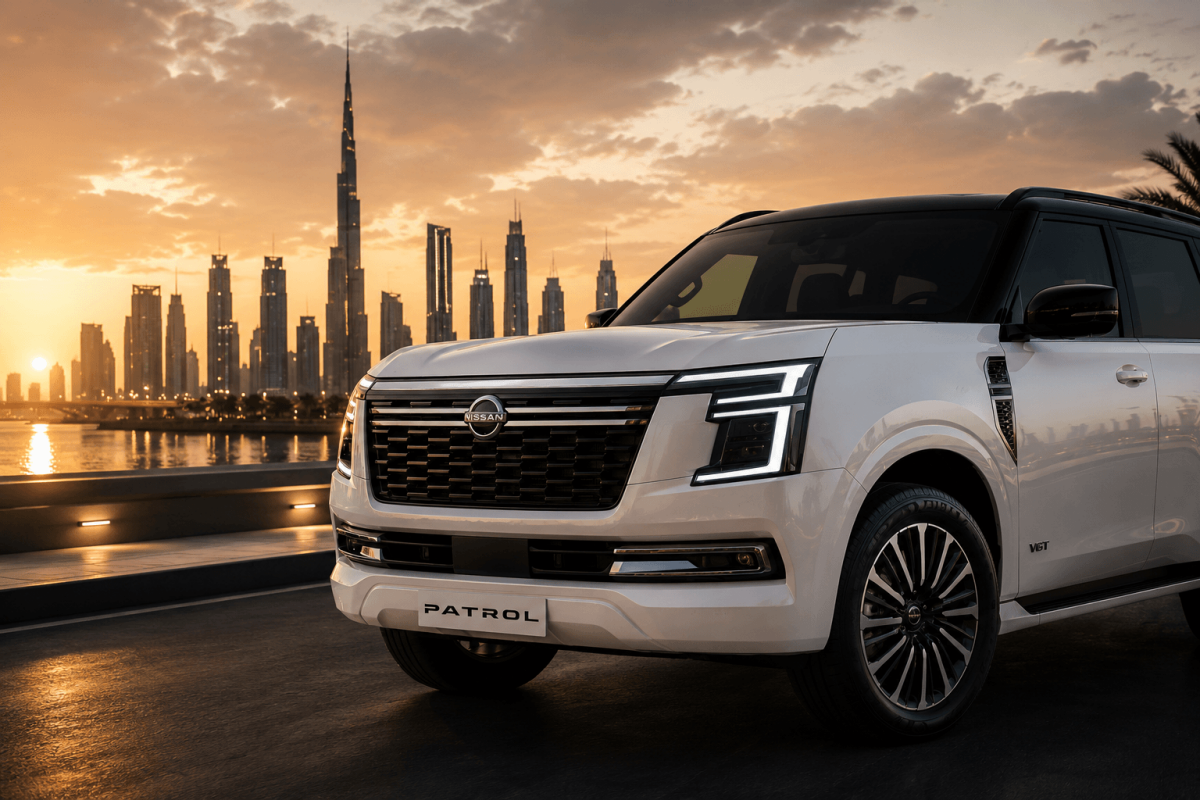 Nissan Patrol SUV in white color