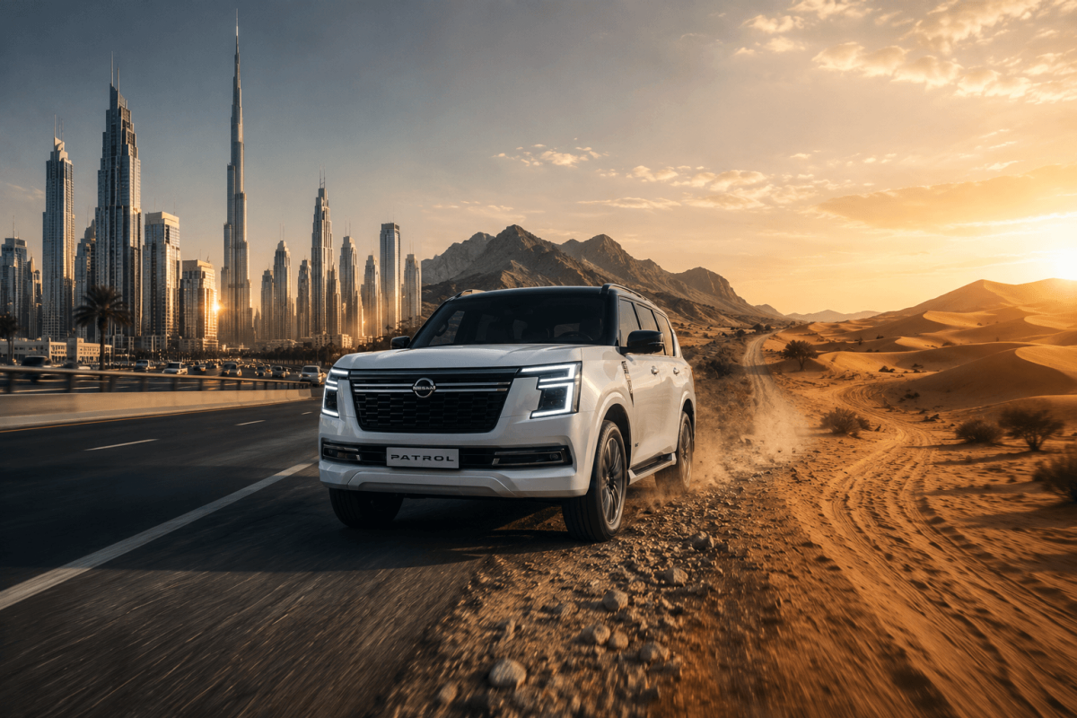 Nissan Patrol SUV featuring advanced V6 twin turbo engine technology for city and off-road driving