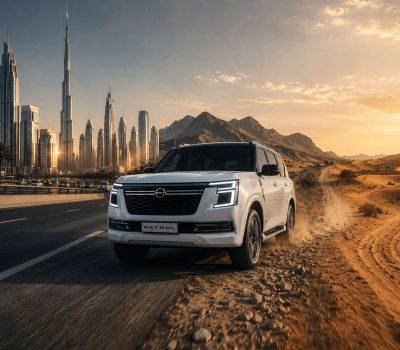 Nissan Patrol SUV featuring advanced V6 twin turbo engine technology for city and off-road driving