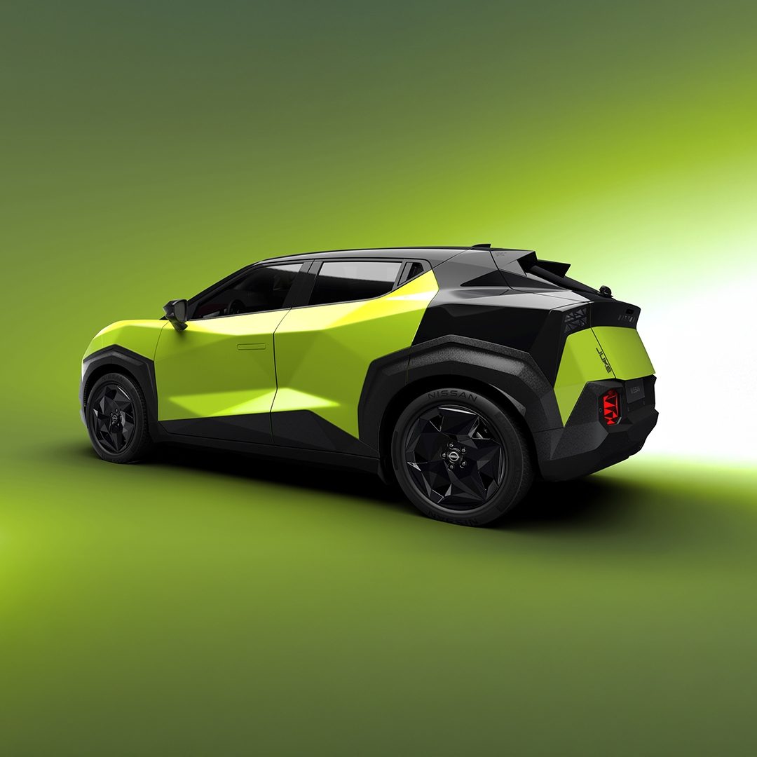 Bilde av en grønn Nissan Juke elbil