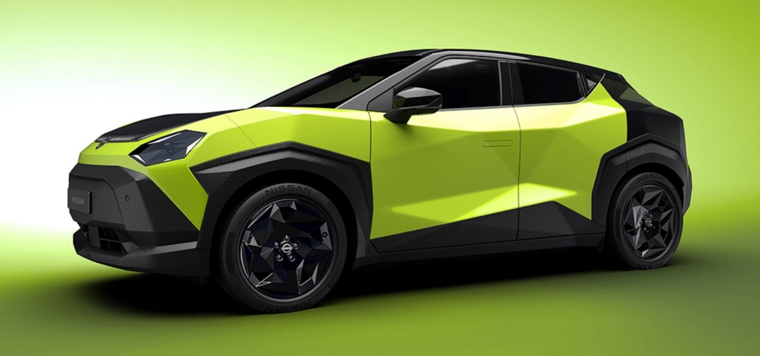 Bilde av en grønn Nissan Juke elbil