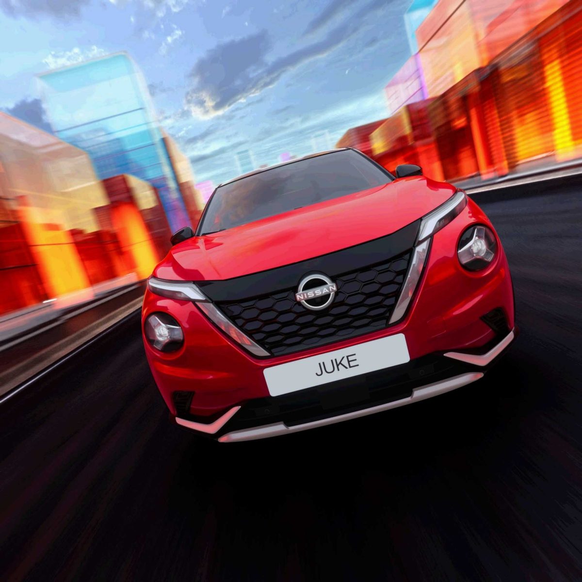 Närbild av frontgrill på Nissan JUKE