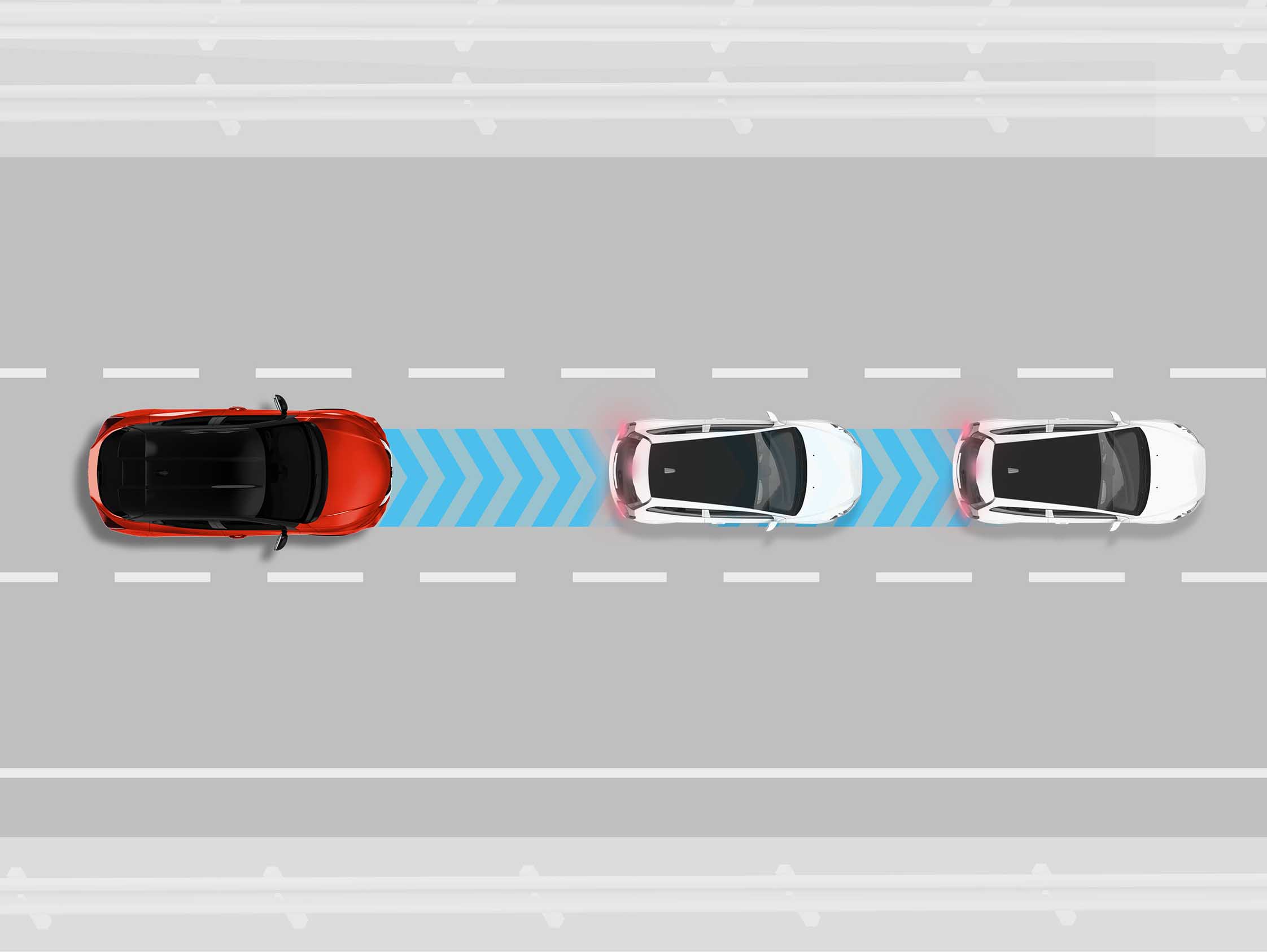 Nissan JUKE Hybrid SUV intelligent frontkollisionsvarning illustration