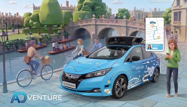 Bilde av nye Nissan LEAF elbil som er med i testprosjektet ADventure