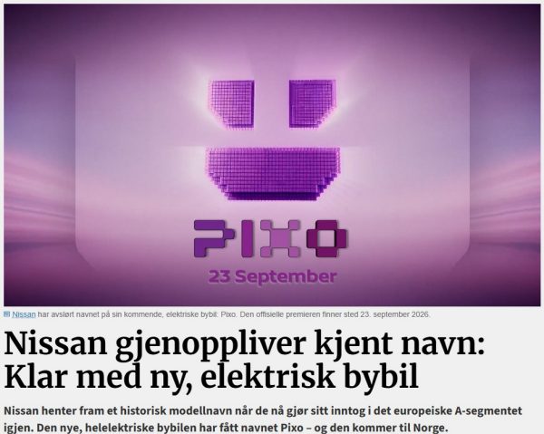 Bilde av nye Nissan PIXO liten elbil og bybil artikkel på Bil24.no