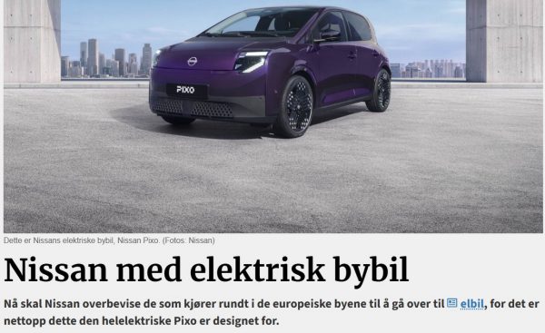 Bilde av nye Nissan PIXO liten elbil og bybil artikkel hos Bil24.no
