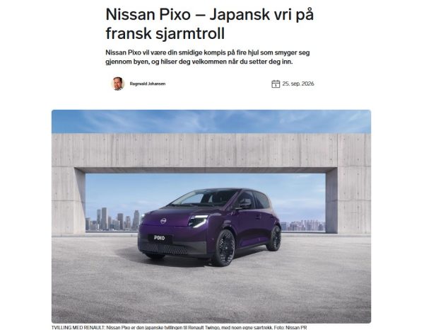 Bilde av nye Nissan PIXO liten elbil og bybil artikkel hos finn.no