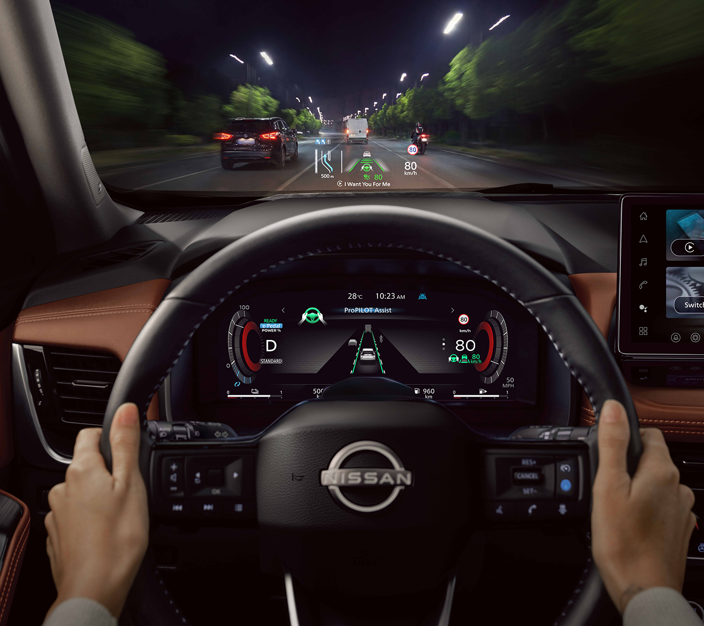 Nissan X-Trail ProPILOT Assist: ujęcie w czasie jazdy