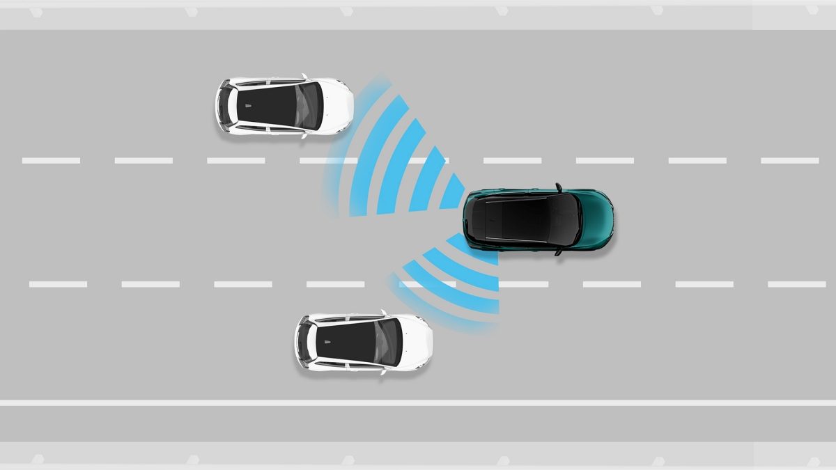 Nissan Qashqai Intelligent blind spot warning illustration