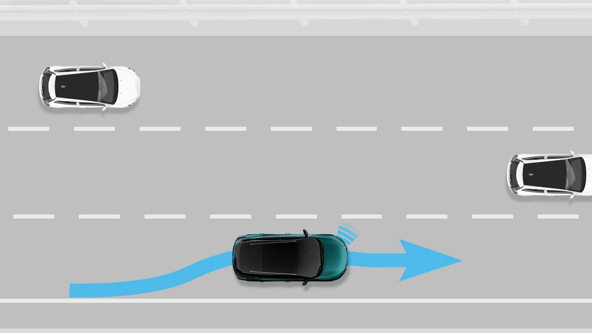 Nissan Qashqai Intelligent lane intervention illustration