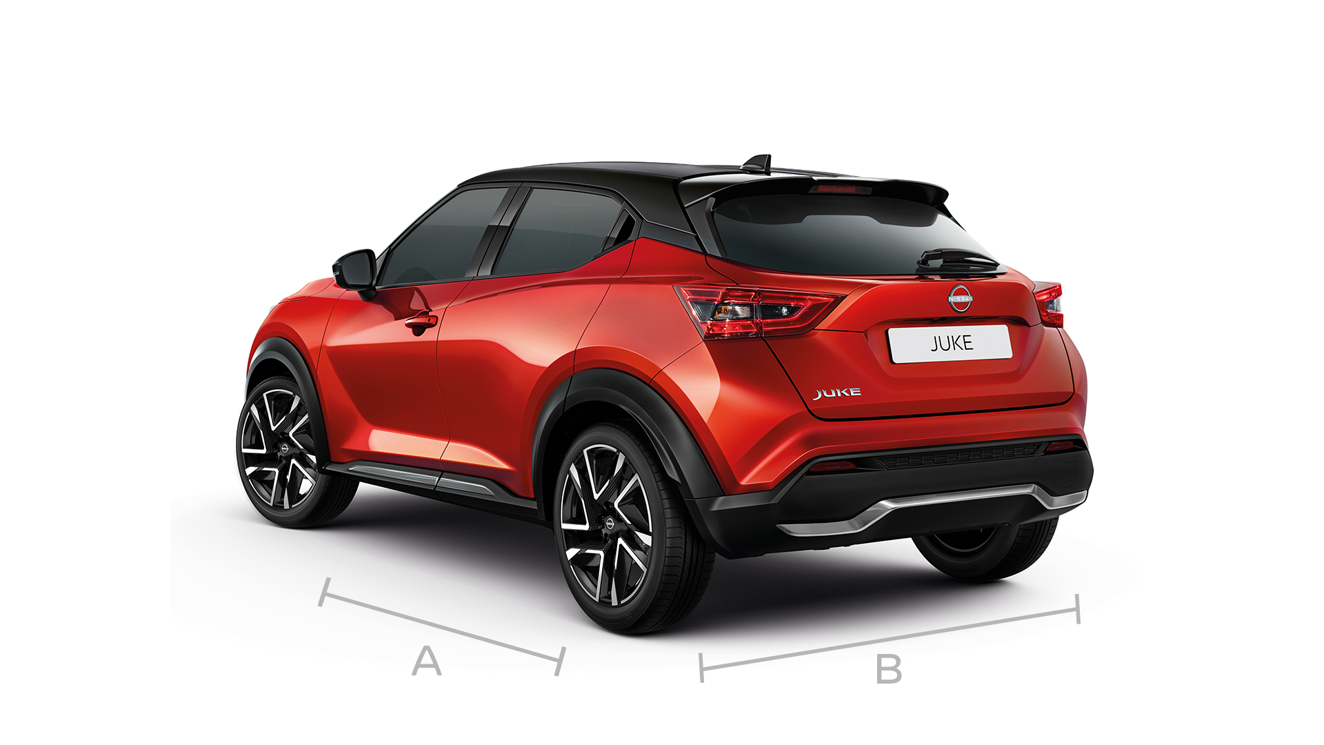 Nissan Juke 3/4 önden packshot boyutlar