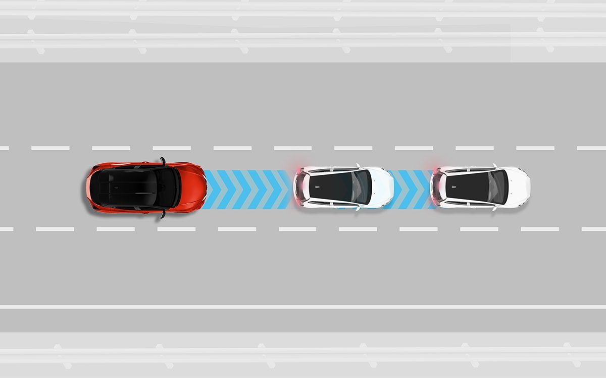 Nissan Juke intelligent forward collision warning illustration
