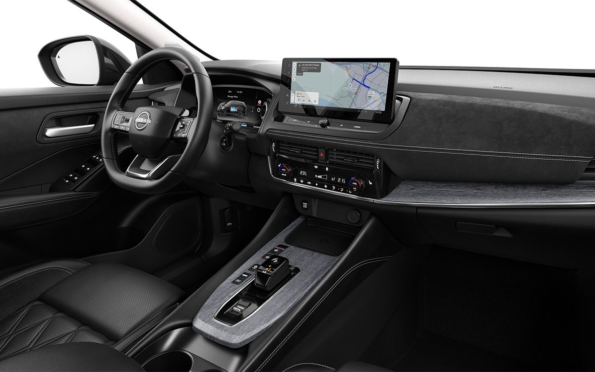 Nissan Qashqai e-Power interior close up view of Tekna+ seat trim