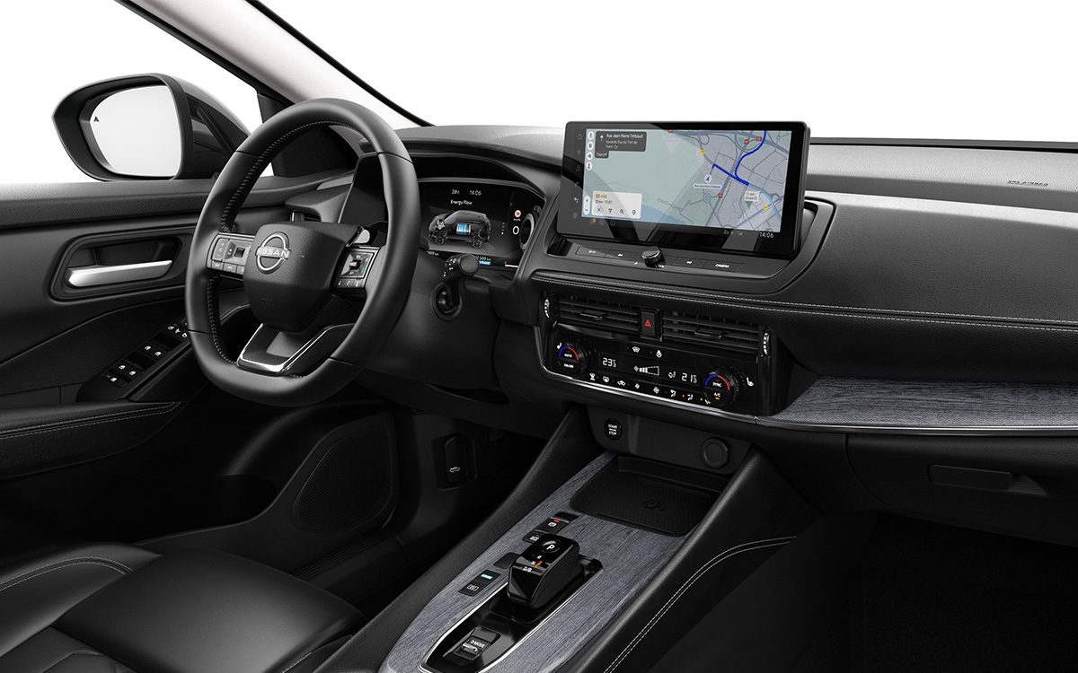 Nissan Qashqai e-Power interior close up view of Tekna seat trim