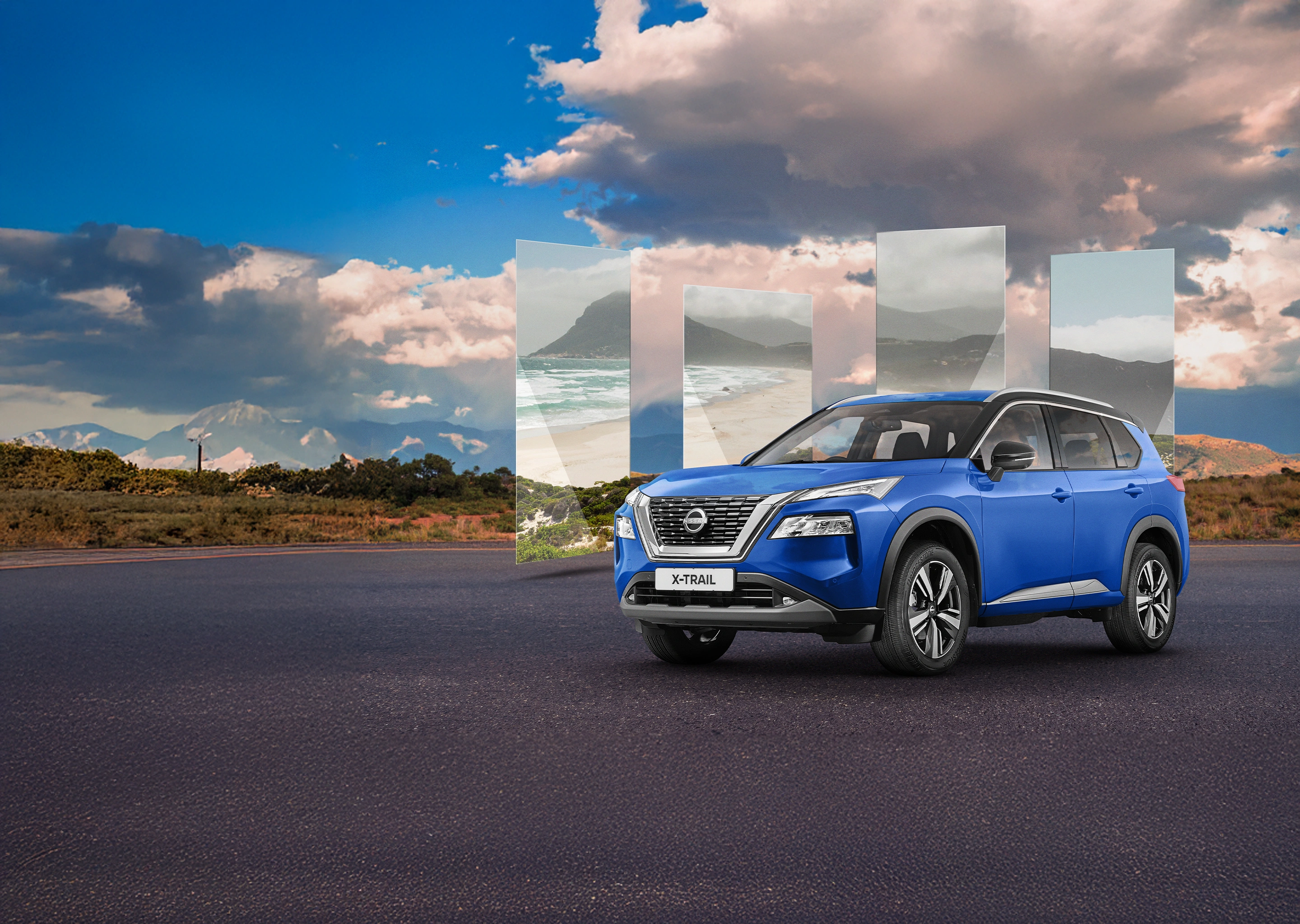 Exterior shot of the athletic and rugged design of the Nissan X-Trail.