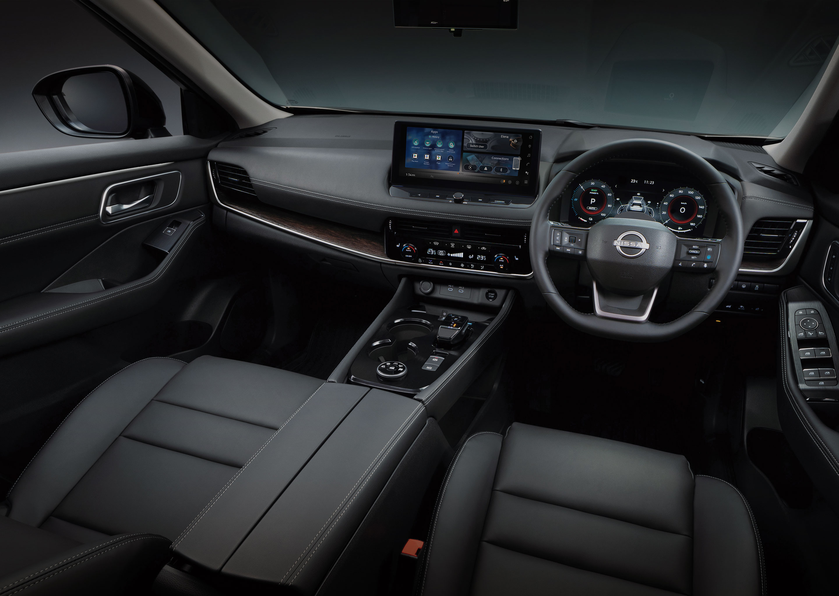 The Nissan X-Trail VLP Plus, captured in an expansive view, showcasing its athletic exterior and styling.
